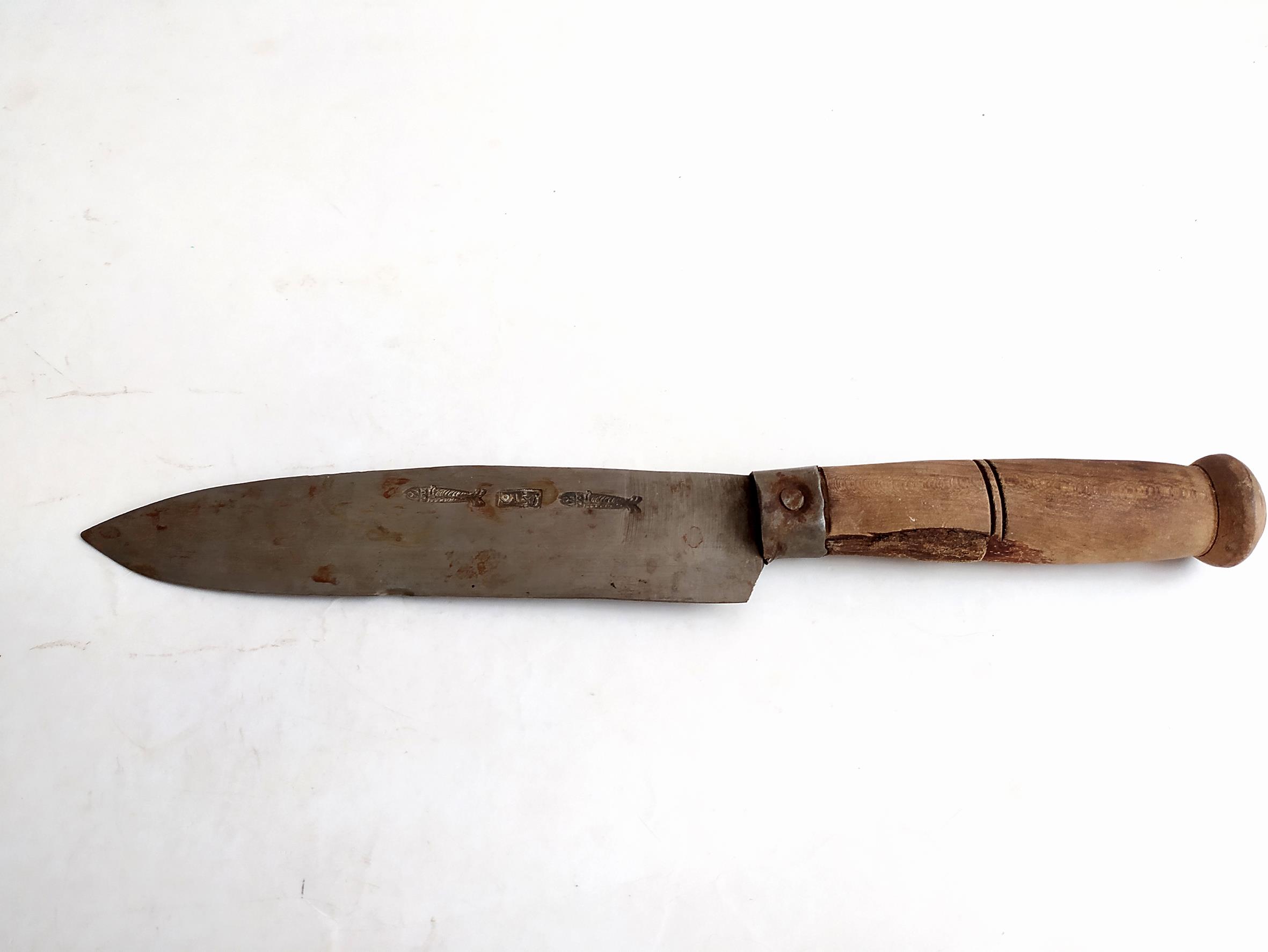  کارد قدیمی دستساز زنجان دسته چوبی 31CM