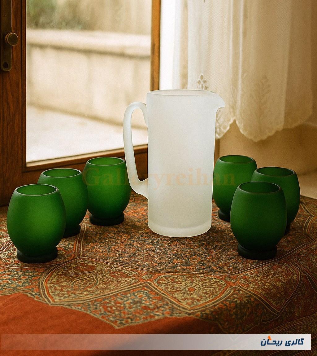 پارچ و لیوان کمیاب دست ساز قدیمی