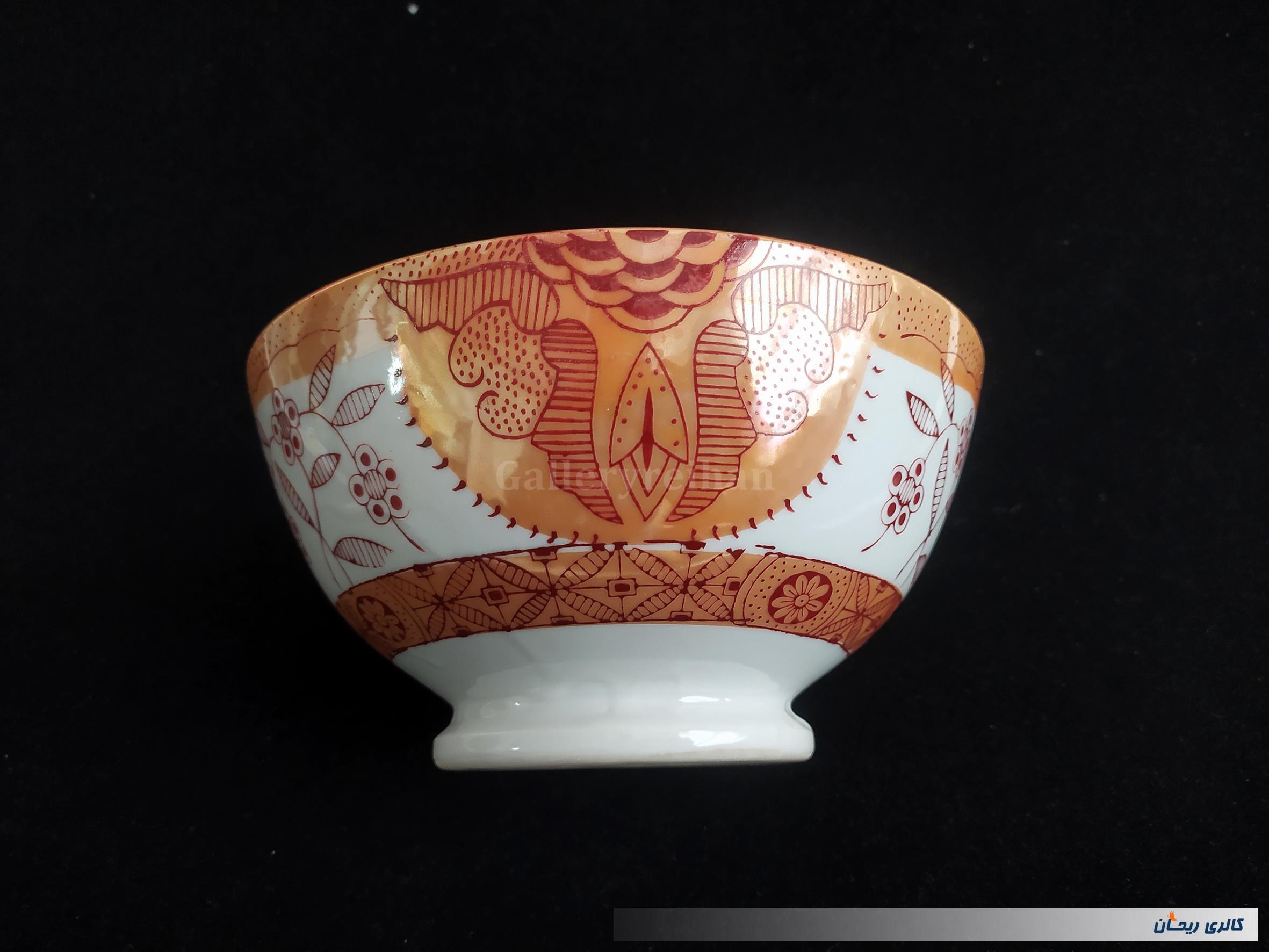 کاسه کمیاب حنایی تمیز و قدیمی قطر 18CM