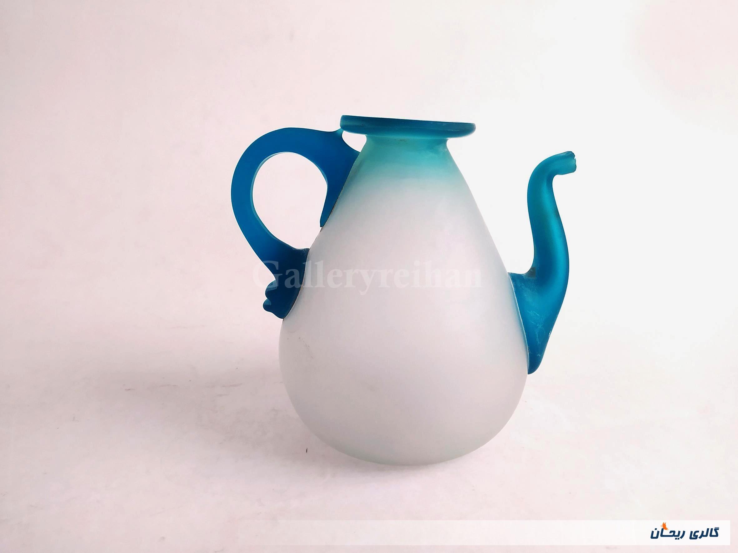 قوری دکوری شیشه ای کاملا دست ساز قدیمی