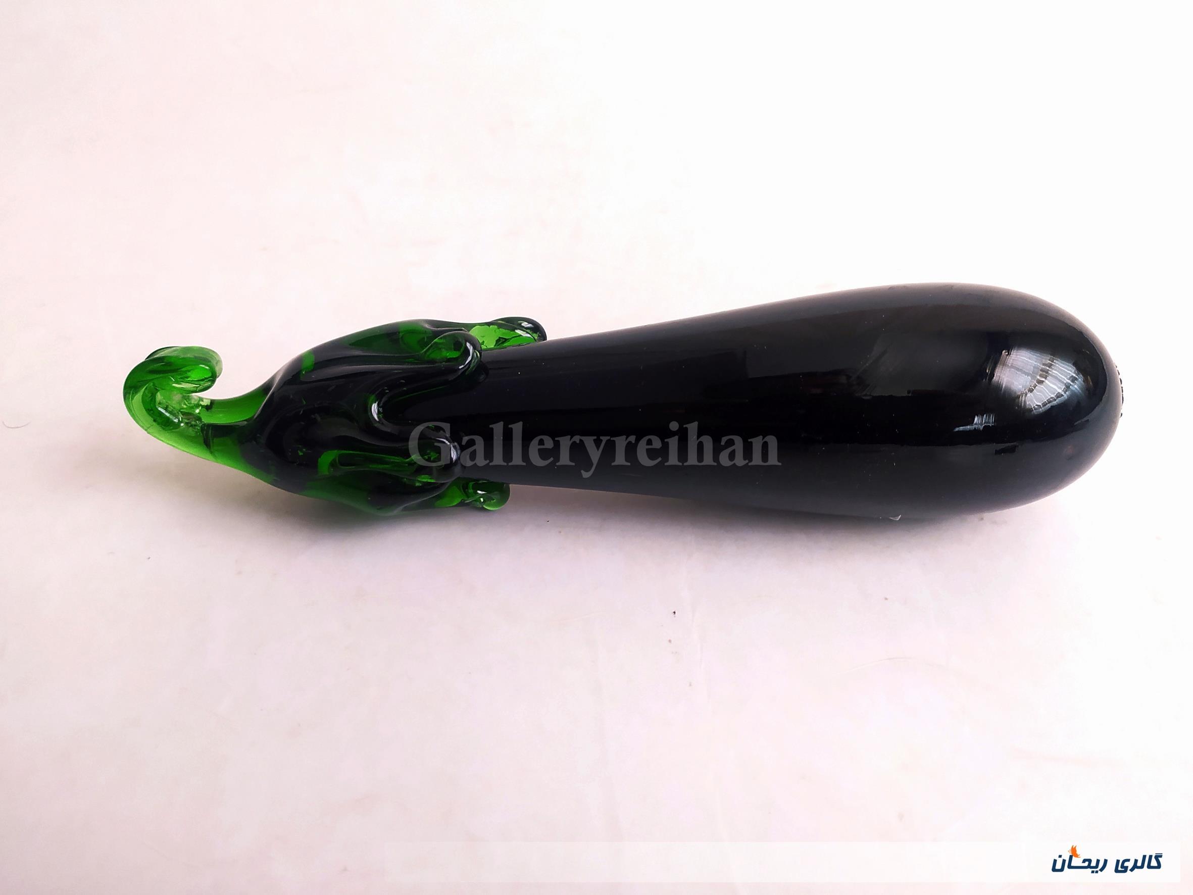 بادمجان شیشه ای دست ساز قدیمی کمیاب 