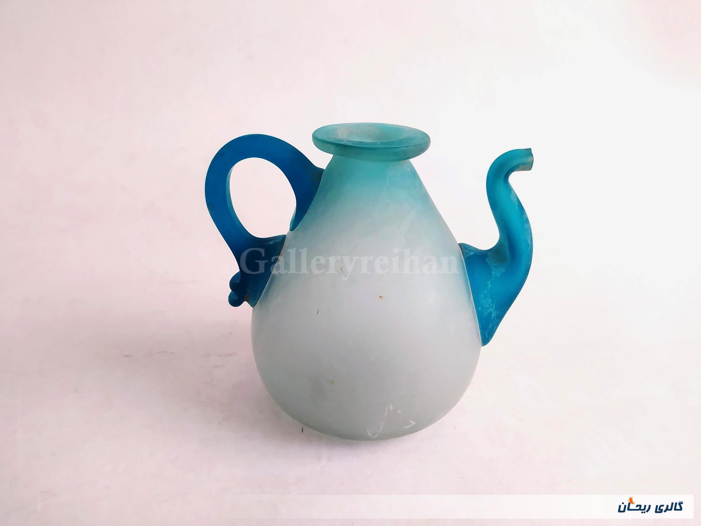 قوری دکوری شیشه ای کاملا دست ساز قدیمی 