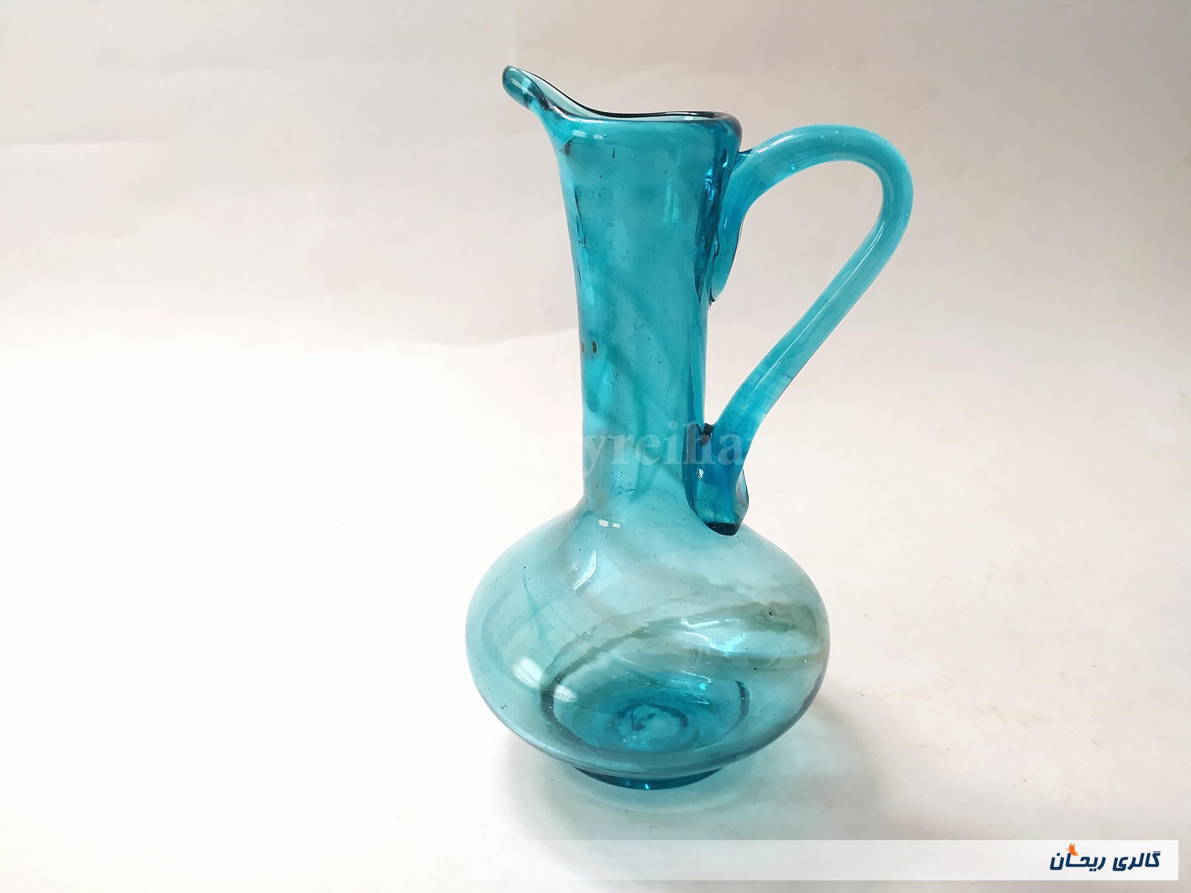 ظرف آبلیموخوری دست ساز شیشه ای آبی 