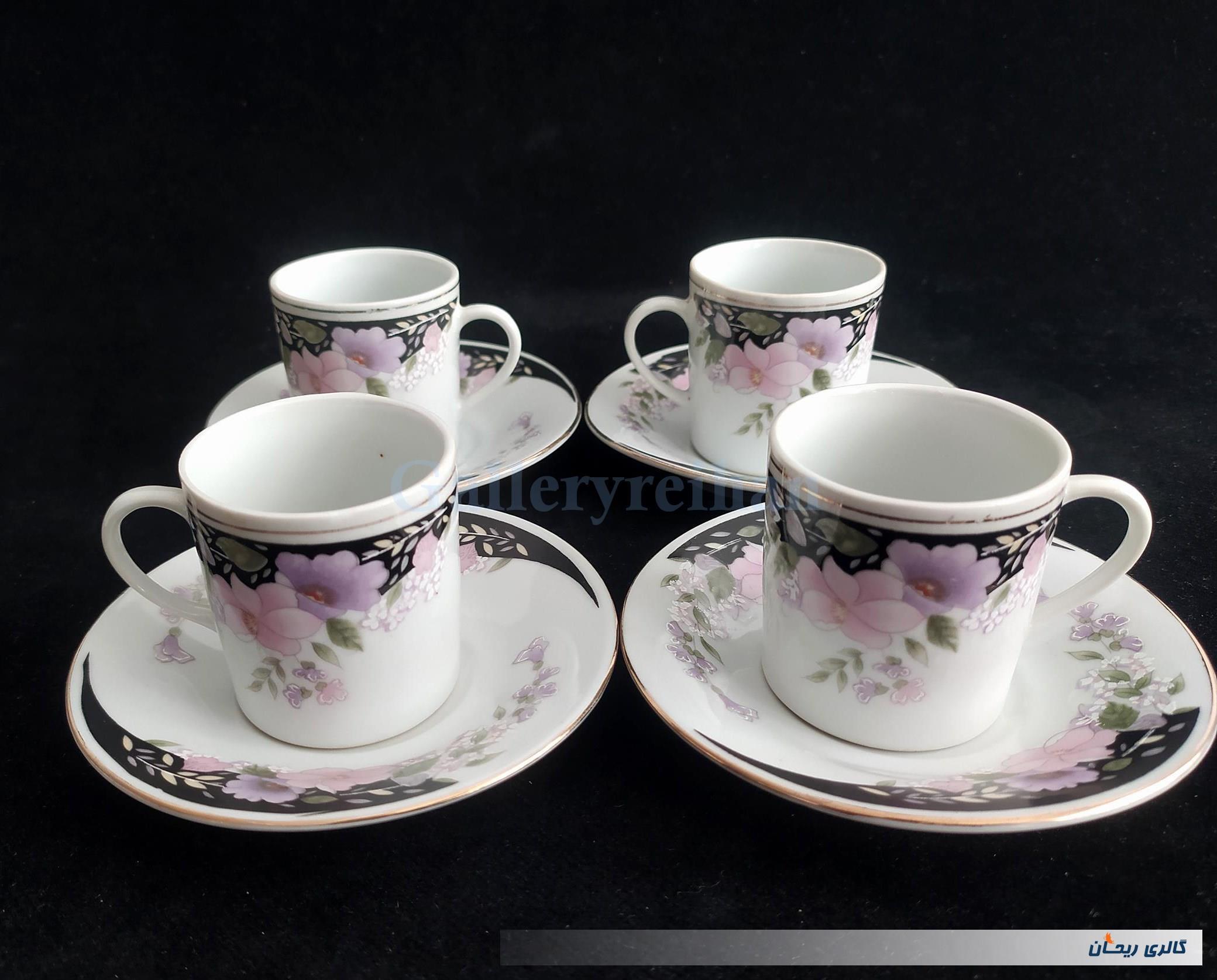 4عدد فنجان نعلبکی قهوه خوری قدیمی 