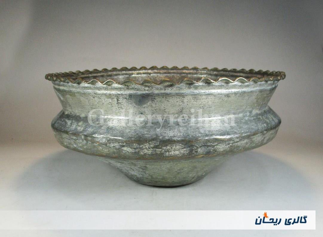 تاس مسی قدیمی قاجاری دستساز کنگره دار