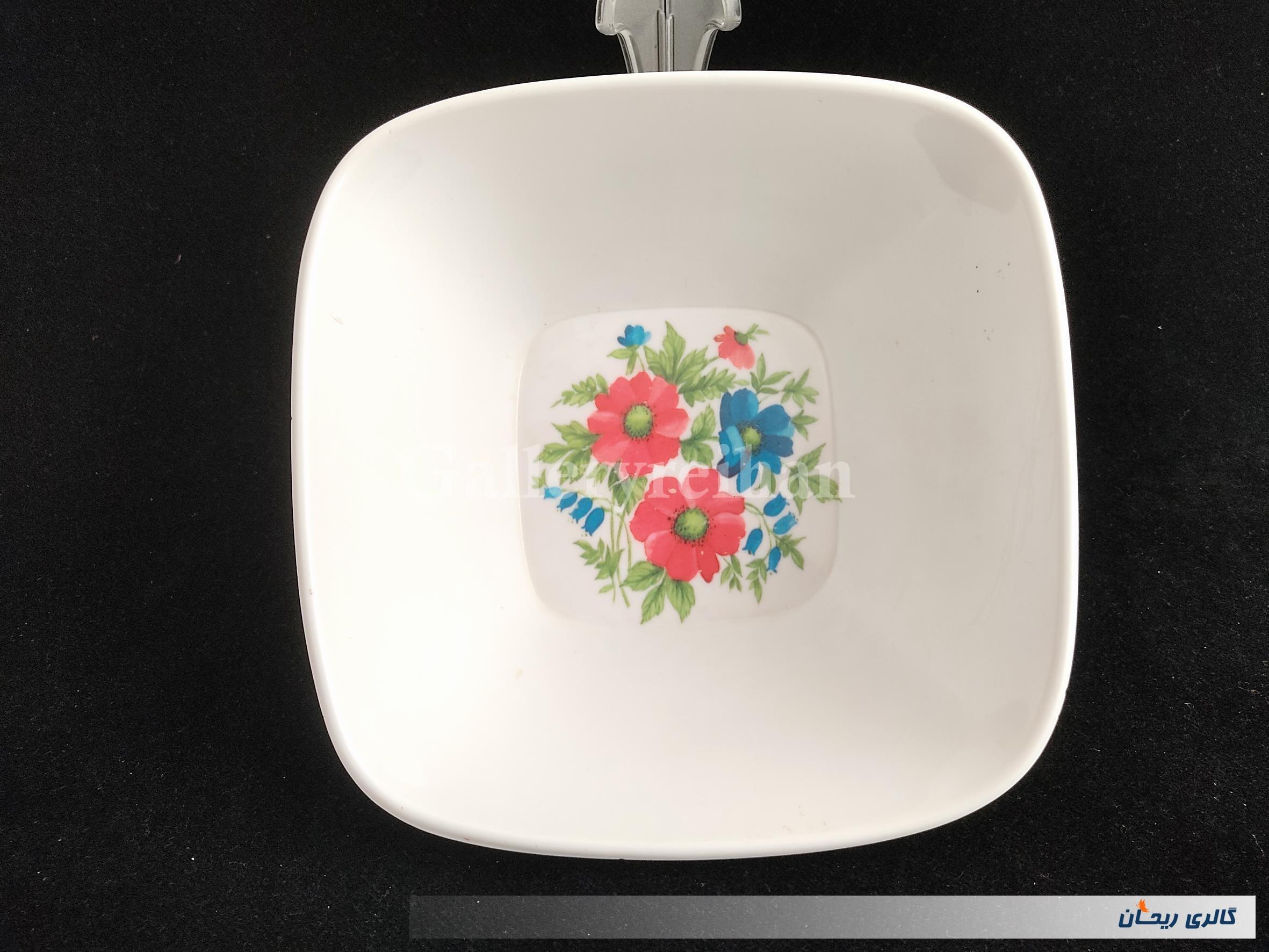 کاسه ملامین قدیمی طرح گل 