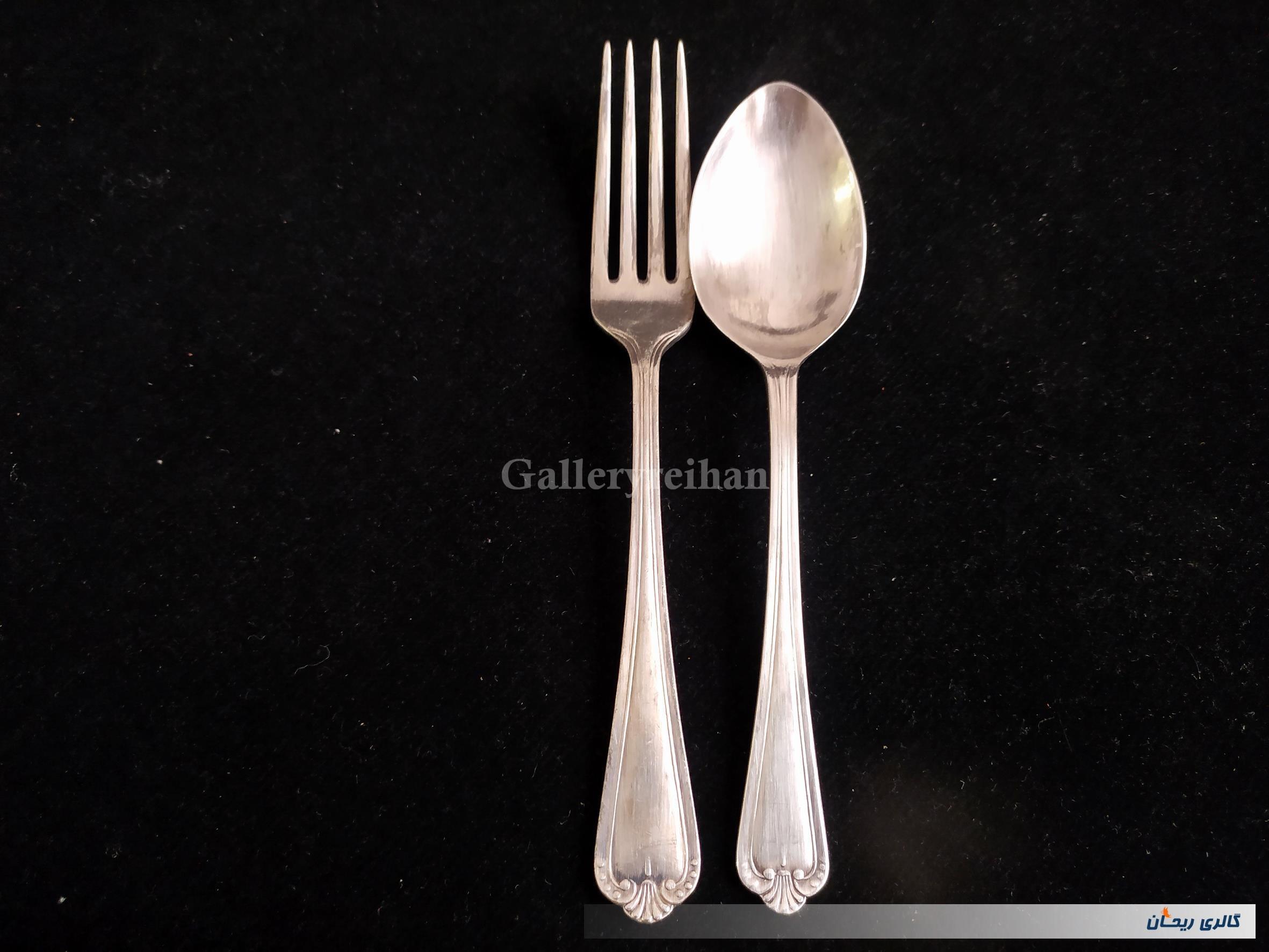 قاشق وچنگال قدیمی نوربلین انگلیس روکش نقره 