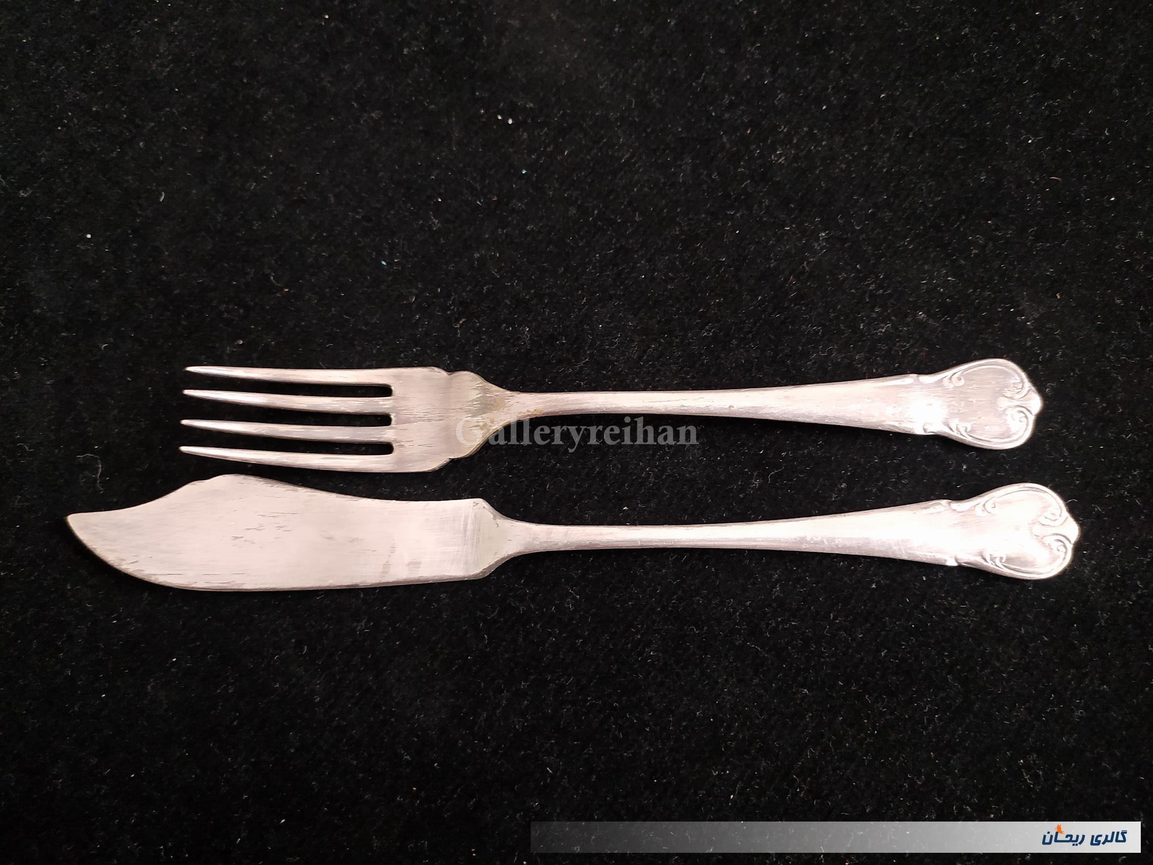 چاقو کره خوری و چنگال نوربلین روکش نقره 