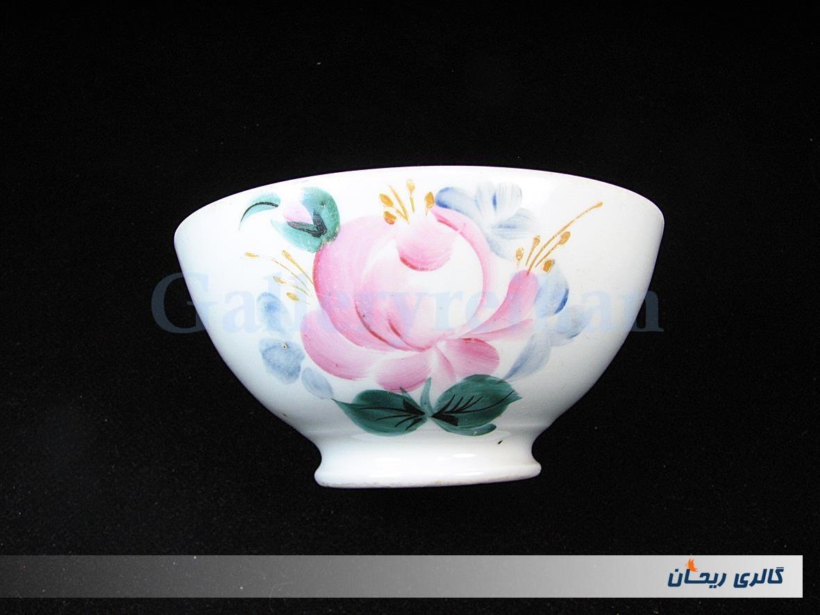 کاسه روسی نقاشی دست قدیمی طرح گل سیب 