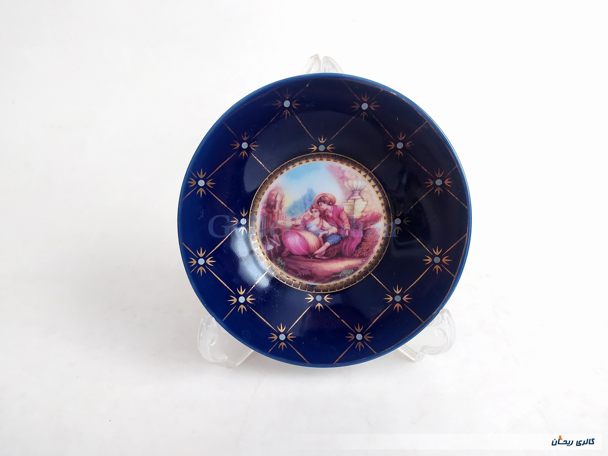 دیوارکوب یا نعلبکی لیلی و مجنون سورمه ای 