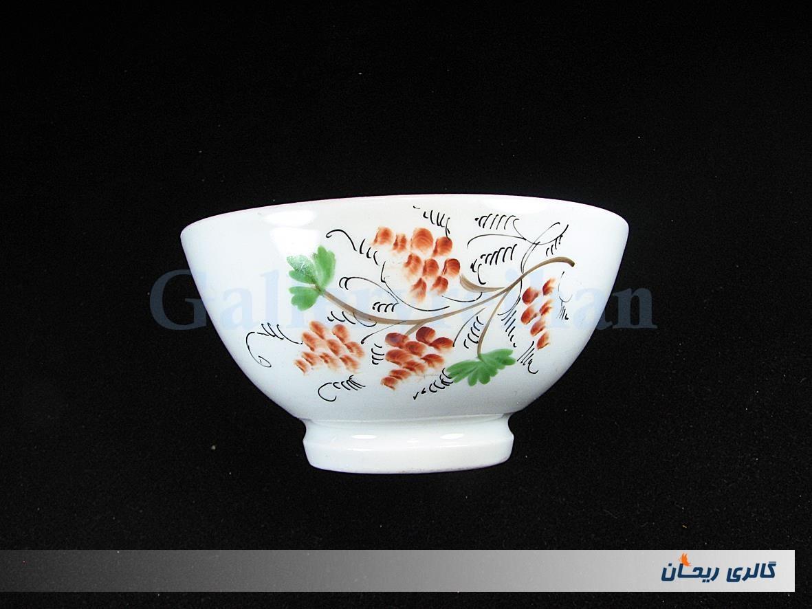 کاسه روسی نقاشی دست قدیمی طرح گل انگوری 