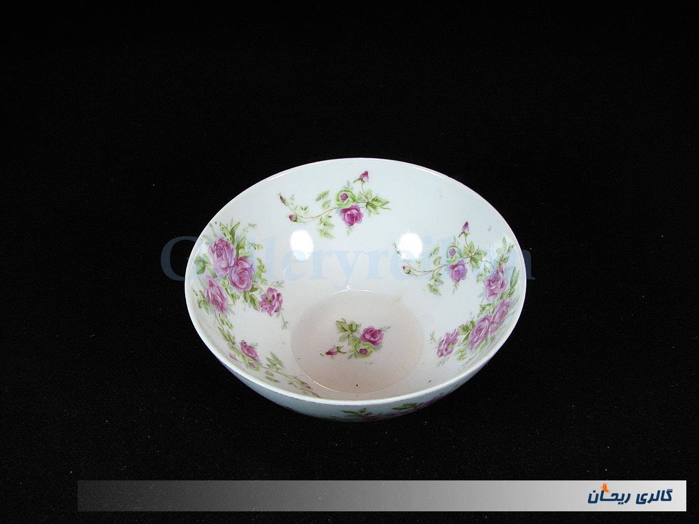 کاسه چینی بیکعب گل سرخی قدیمی دورو گل 