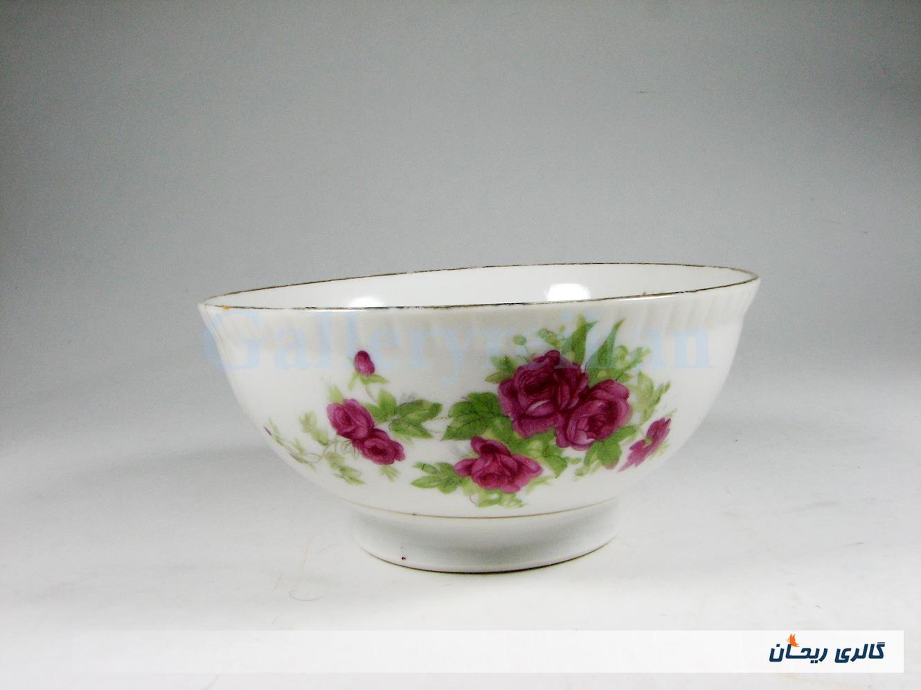کاسه چینی گل سرخی قدیمی ساخت ژاپن 