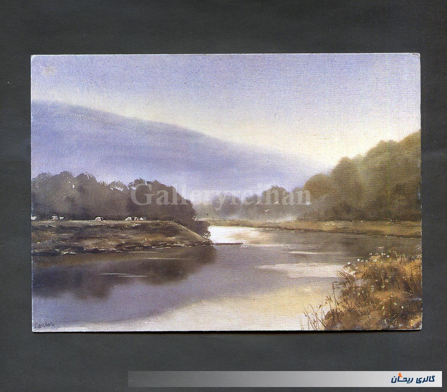 کارت پستال چاپ انگلستان طرح منظره رودخانه