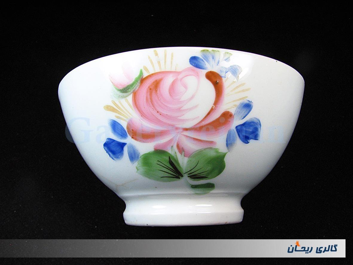 کاسه روسی نقاشی دست قدیمی طرح گل سیب