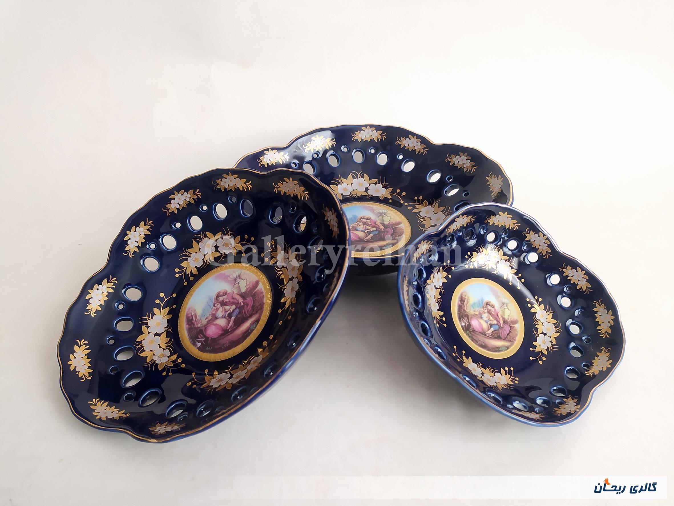 ظرف پذیرایی سه تیکه سورمه ای لیلی مجنون