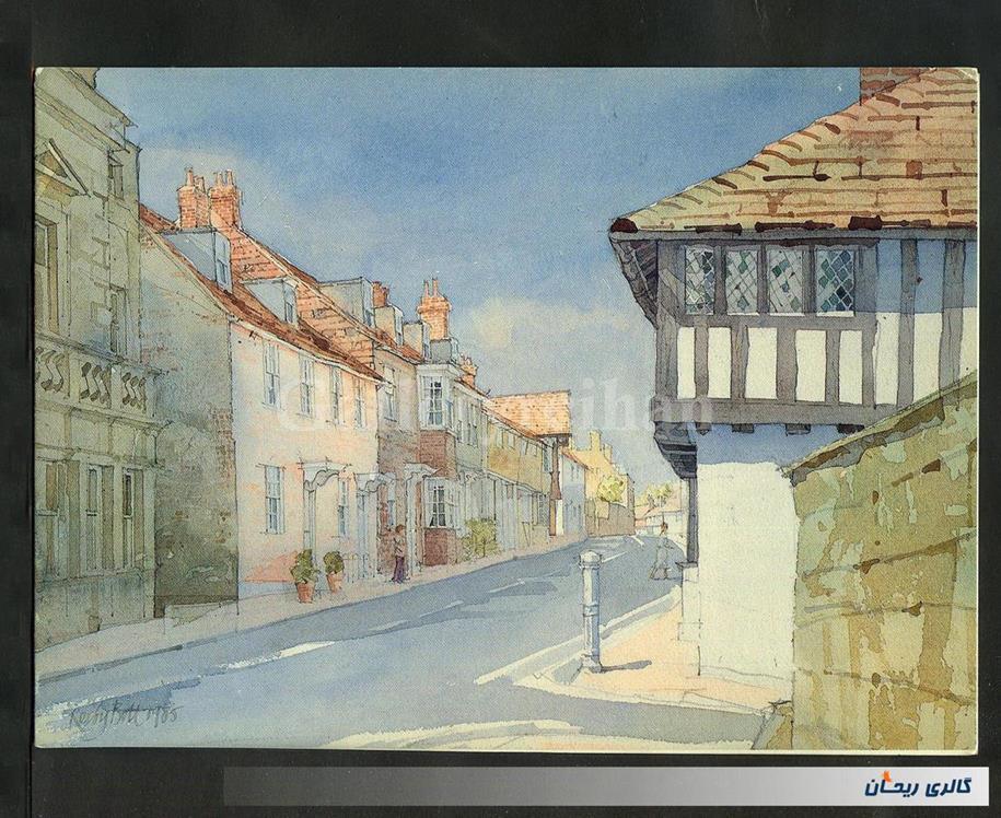 کارت پستال چاپ انگلستان طرح خیابان روستایی