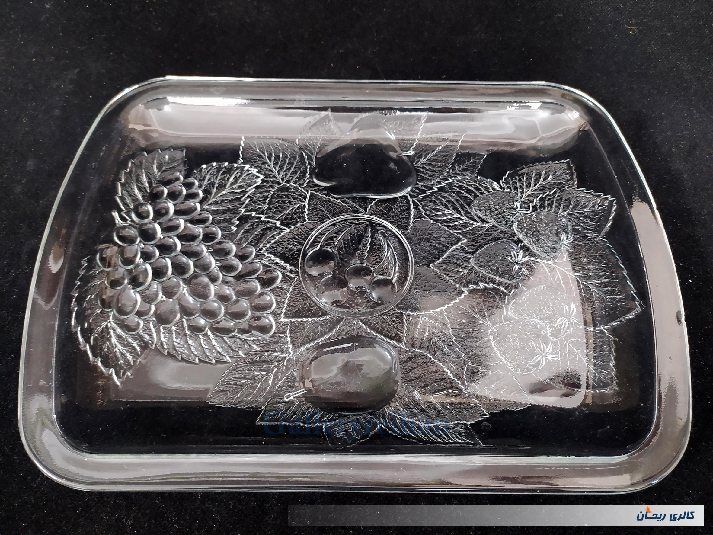 دیس میوه خوری بلوری ضخیم طرح میوه