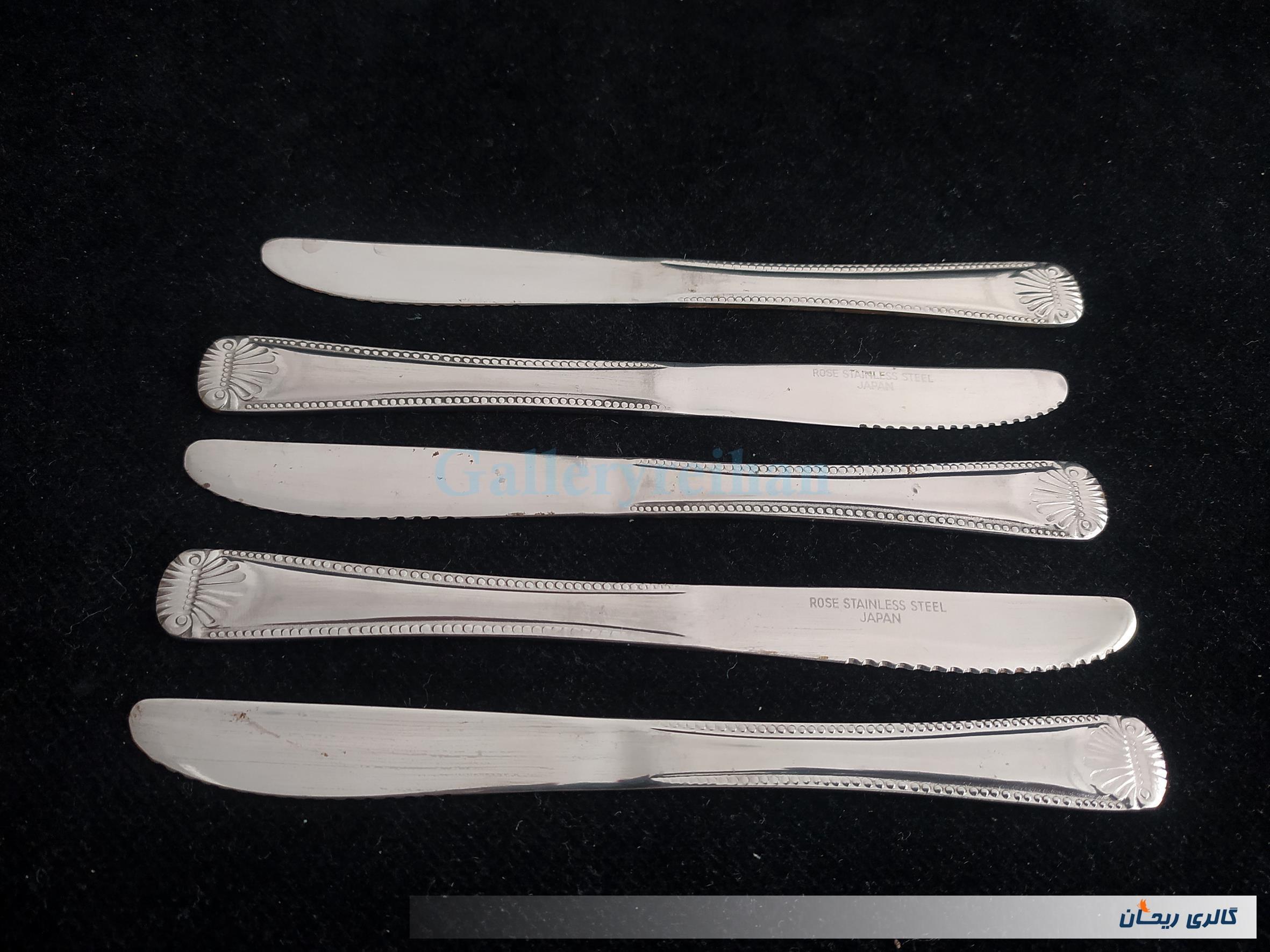 5عدد چاقوی قدیمی ROSE STAINLESS با طرح خاص