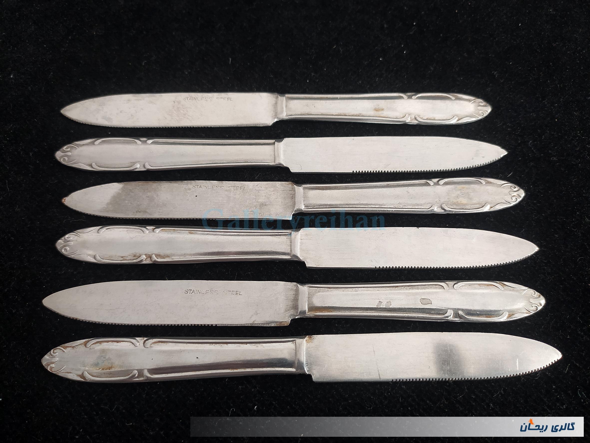 6چاقوی قدیمی STAINLESS با طرح خاص