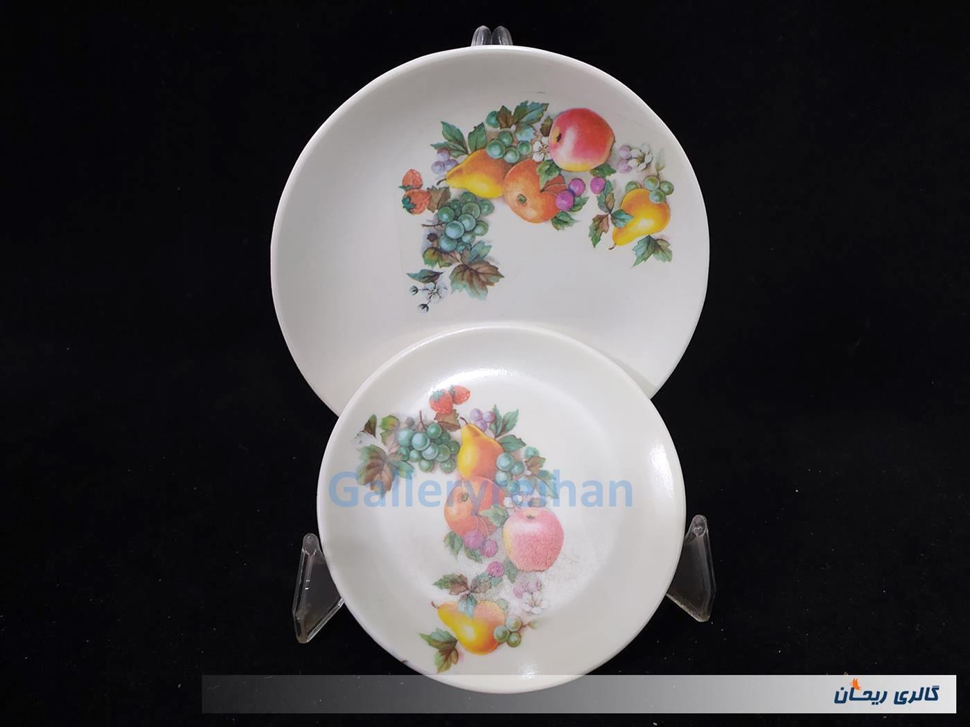 جفت دیوارکوب ملامین قدیمی طرح میوه 