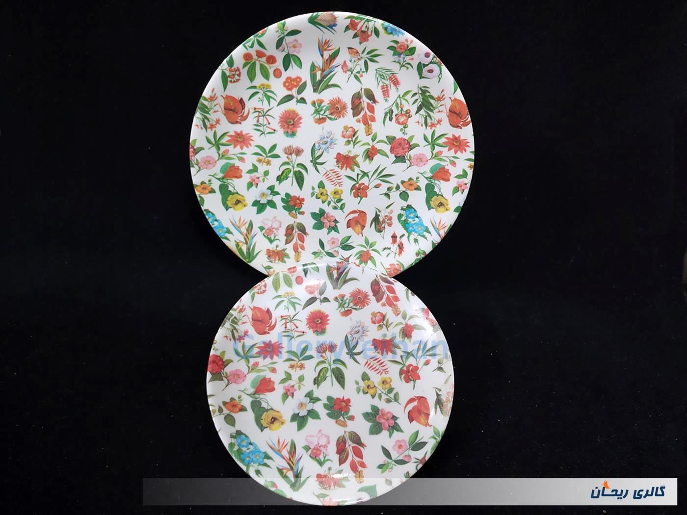 جفت دیوارکوب ملامین قدیمی و زیبا طرح گل 