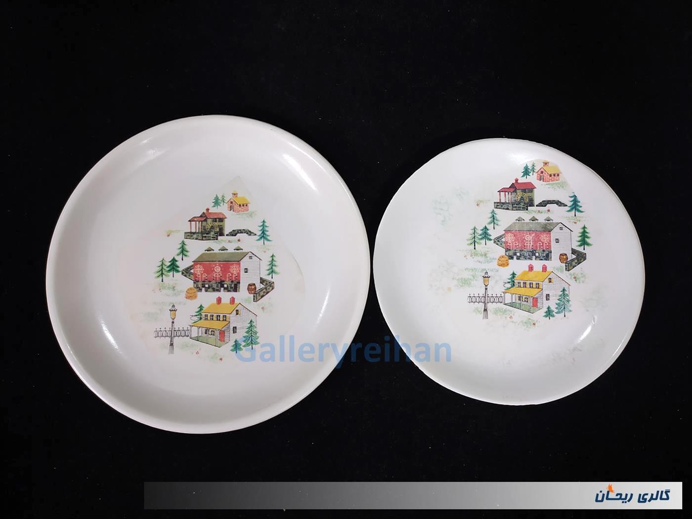 جفت دیوارکوب ملامین قدیمی و زیبا طرح کلبه