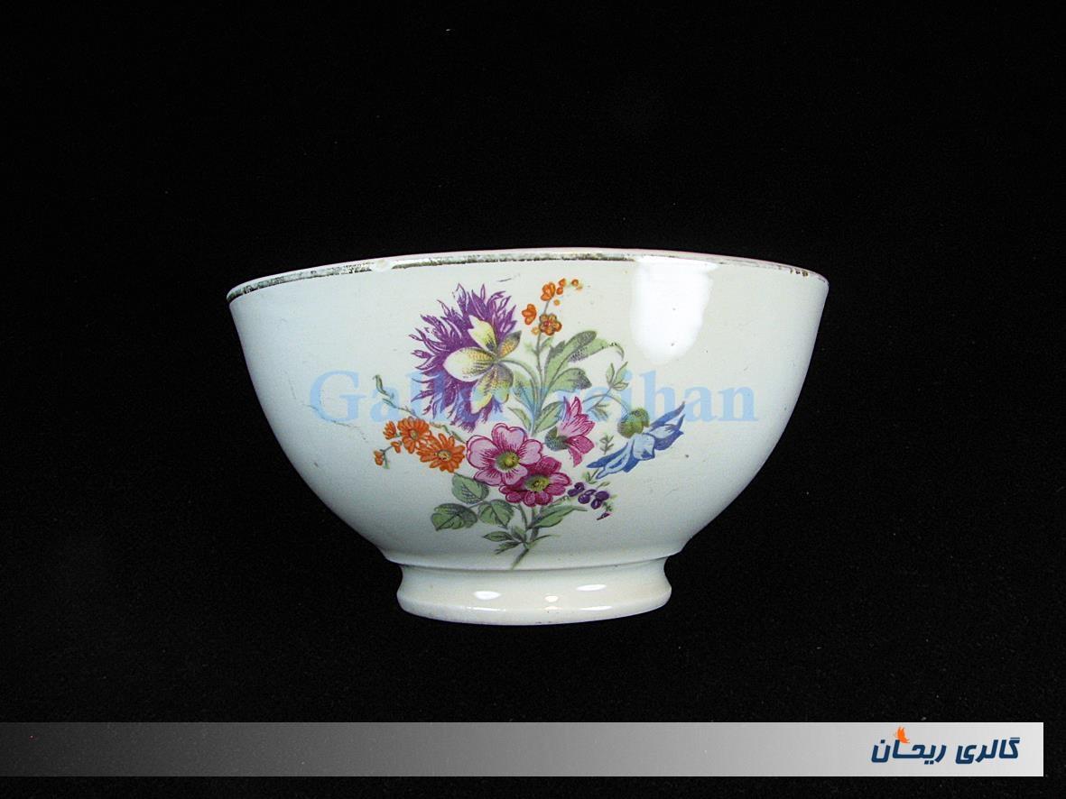 کاسه روسی رنگ گیاهی قدیمی و زیبا طرح گل