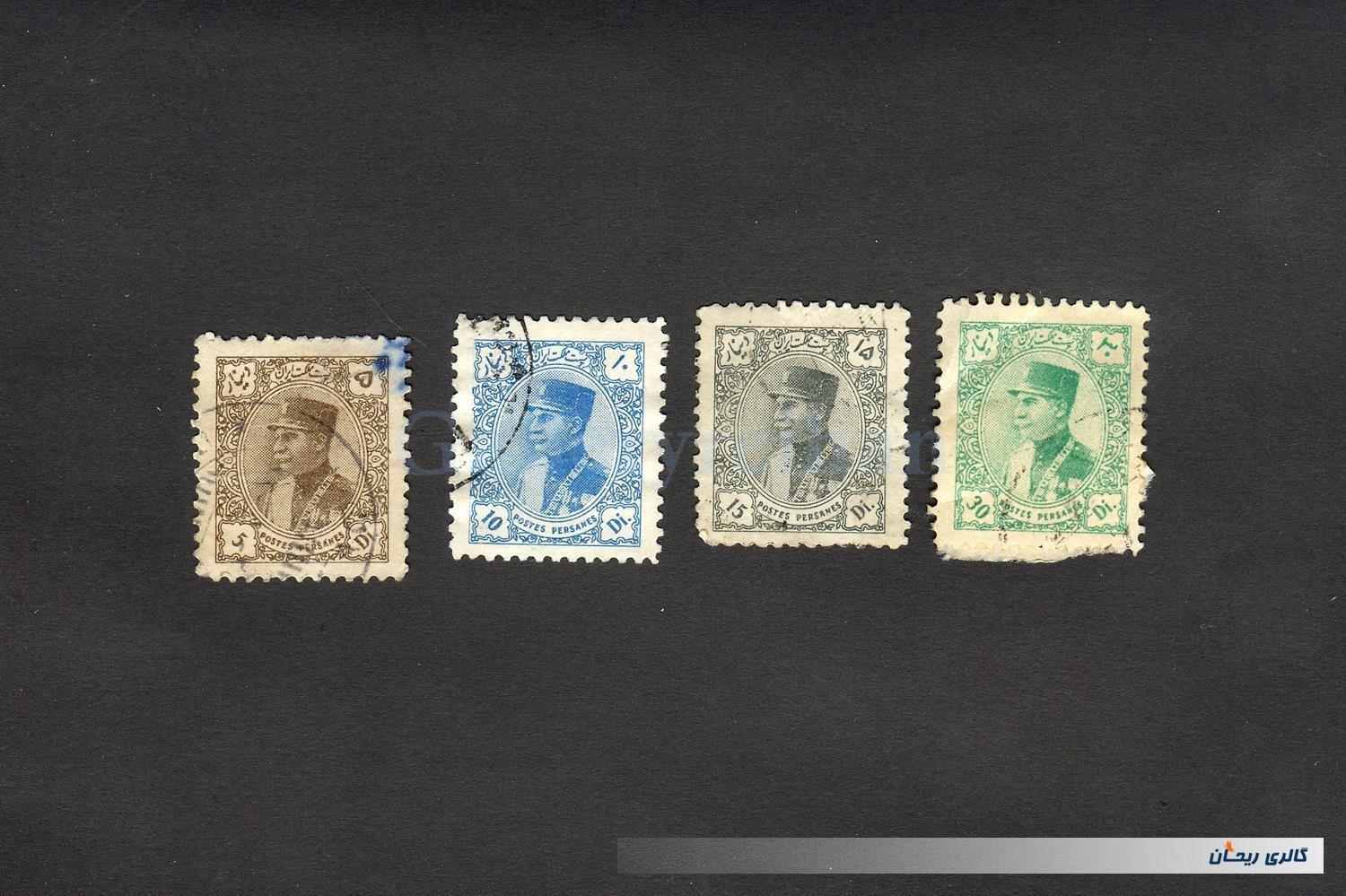 4 عدد تمبر سری دیناری رضاشاهی 