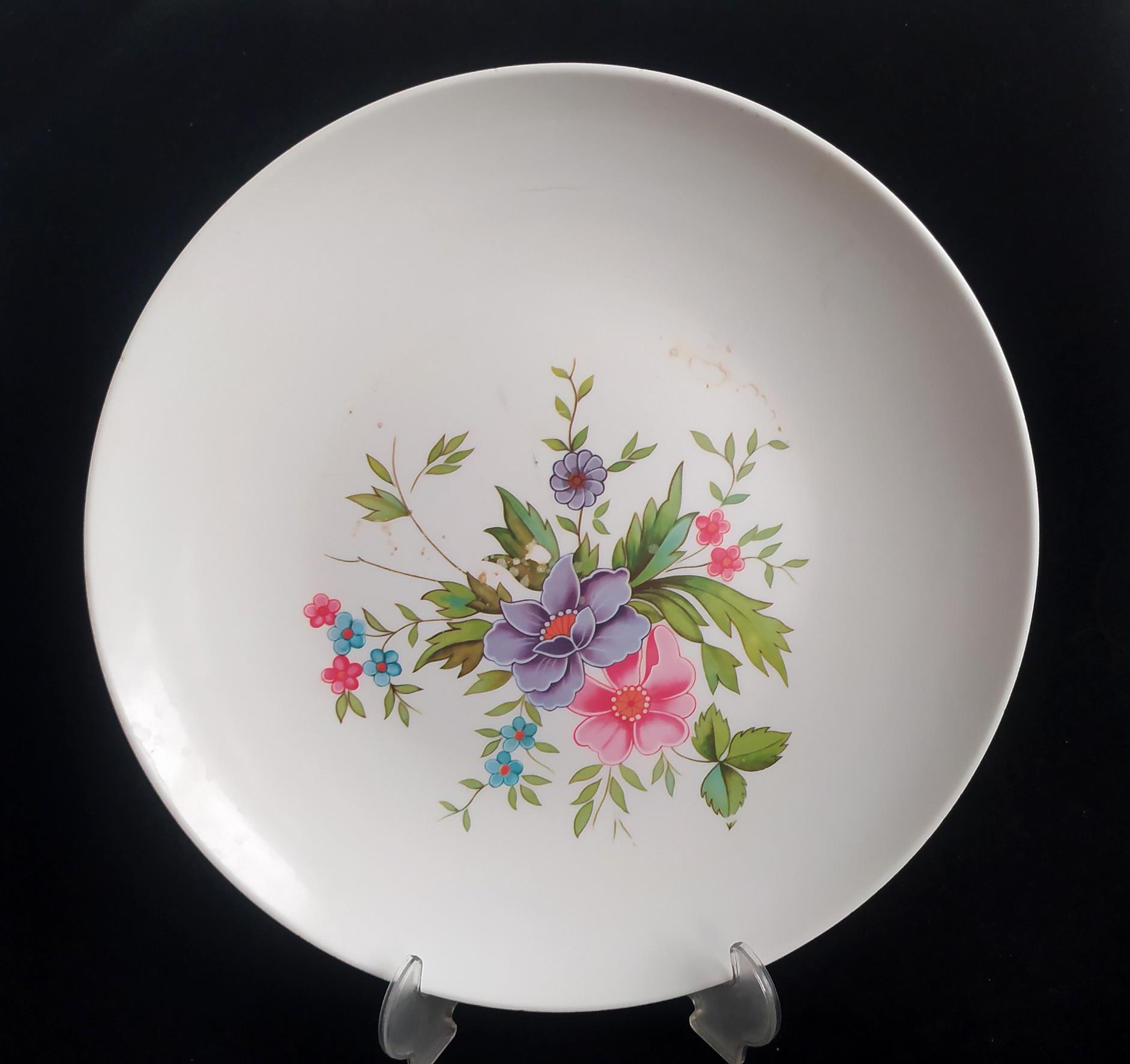 دیس قدیمی ملامین سایز بزرگ طرح گل