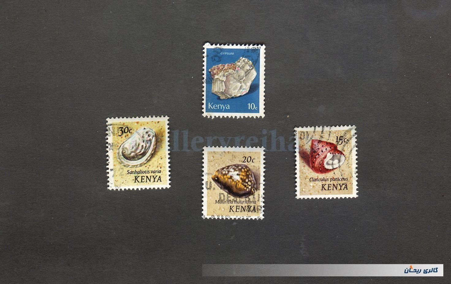 3عدد تمبر زیبا صدفهای دریایی کشور کنیا