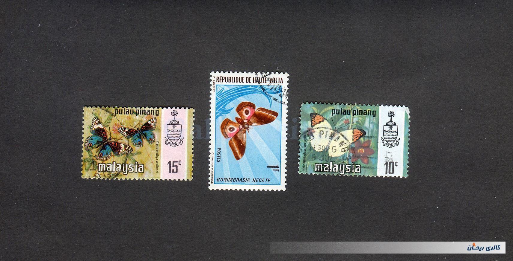 3 عدد تمبر مختلف مربوط به کشور مالزی 