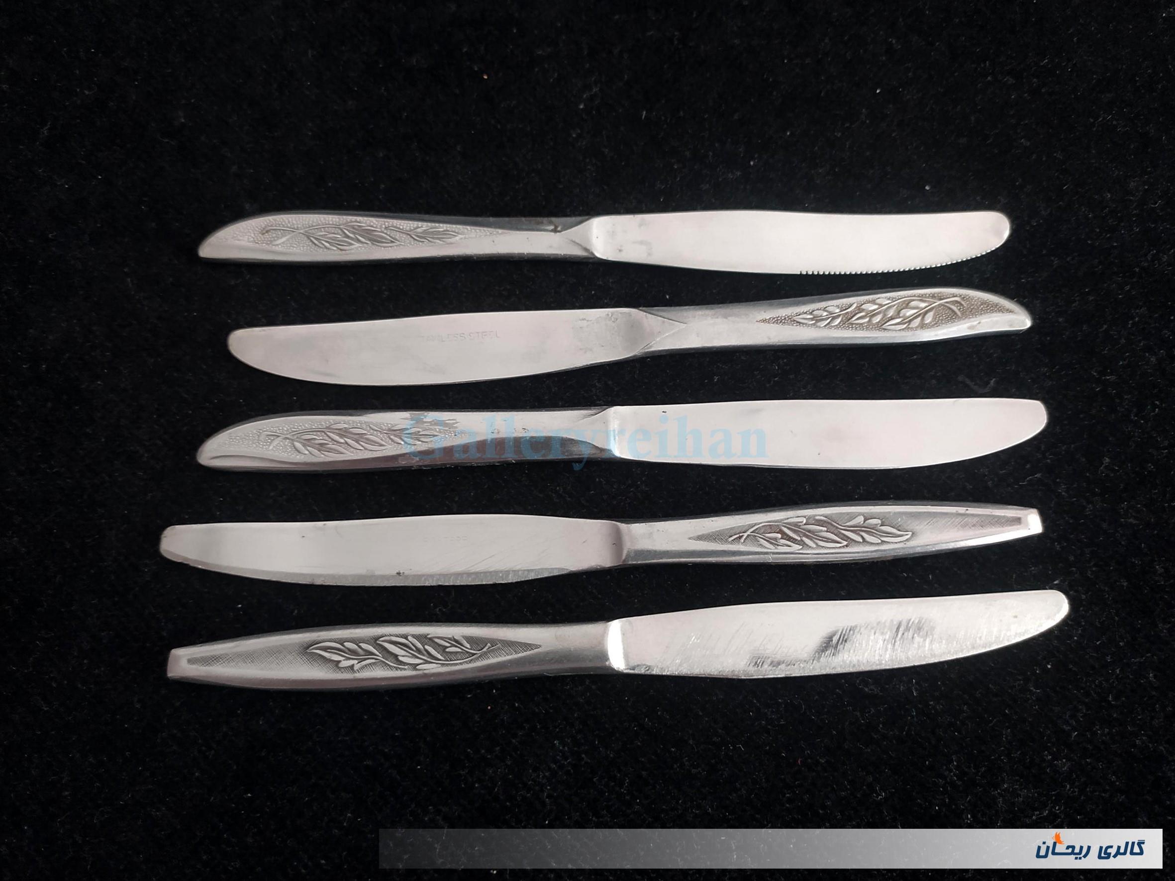 5 عدد چاقوی قدیمی STAINLESS با طرح گندم 