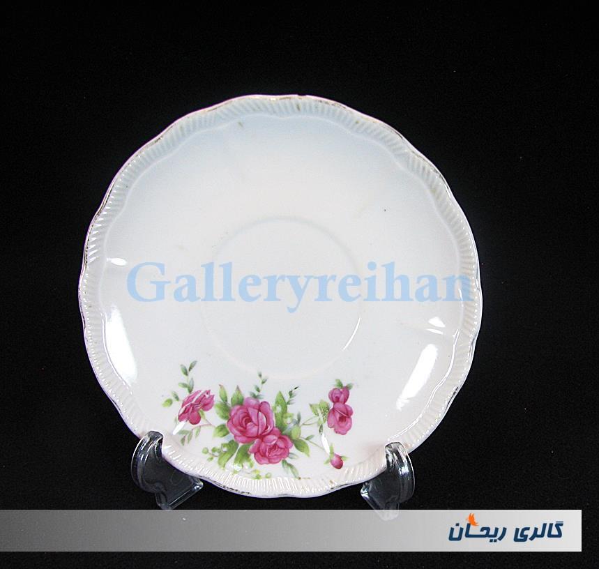 زیر فنجانی یا دیوارکوب گل سرخی قدیمی 