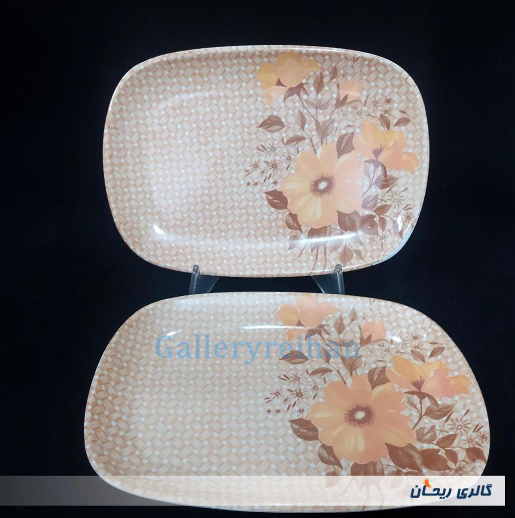 جفت دیس قدیمی ملامین طرح گل