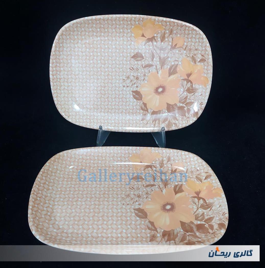 جفت دیس قدیمی ملامین طرح زیبا گل