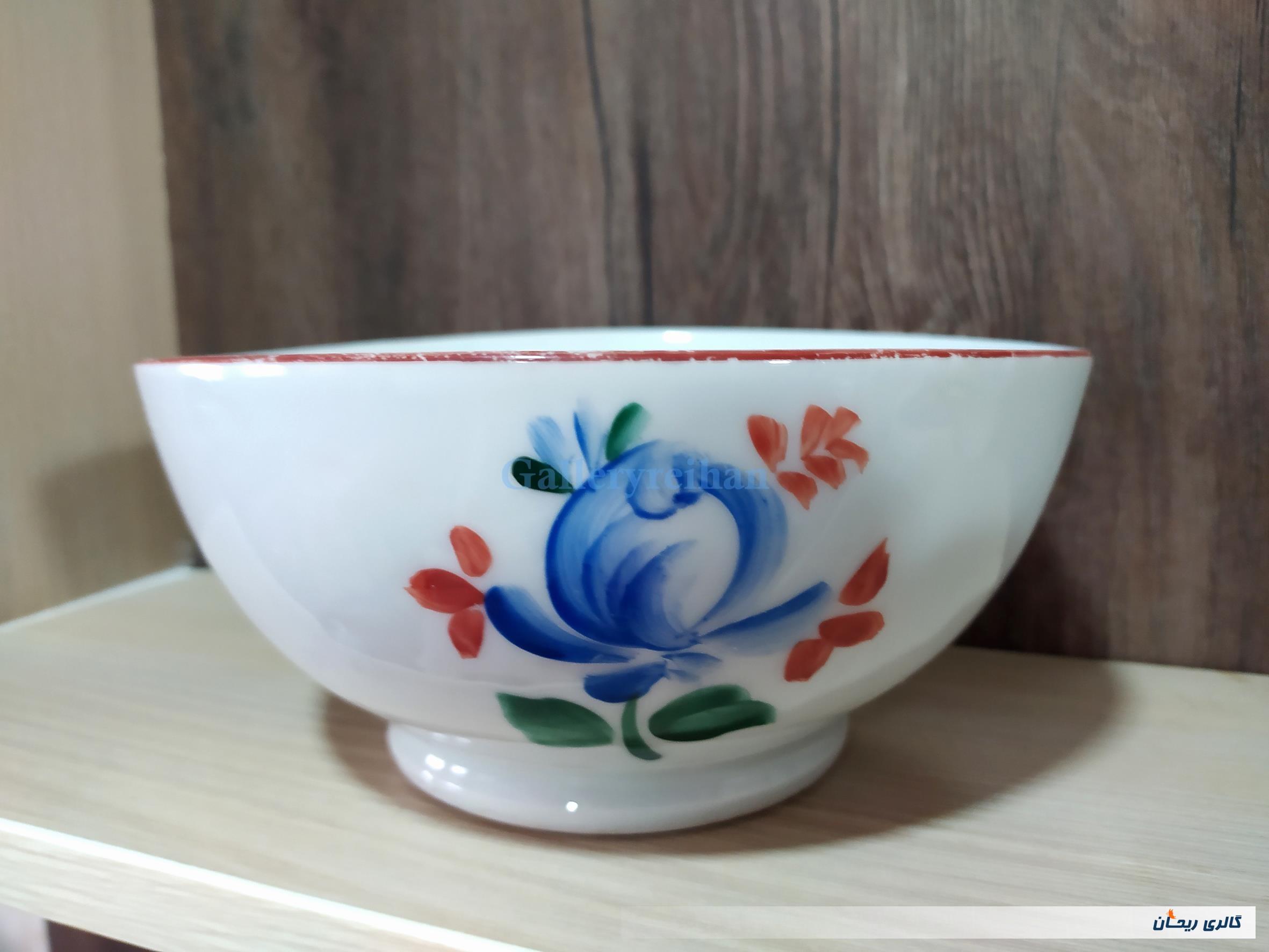 کاسه روسی نقاشی دست قدیمی طرح گل سیب