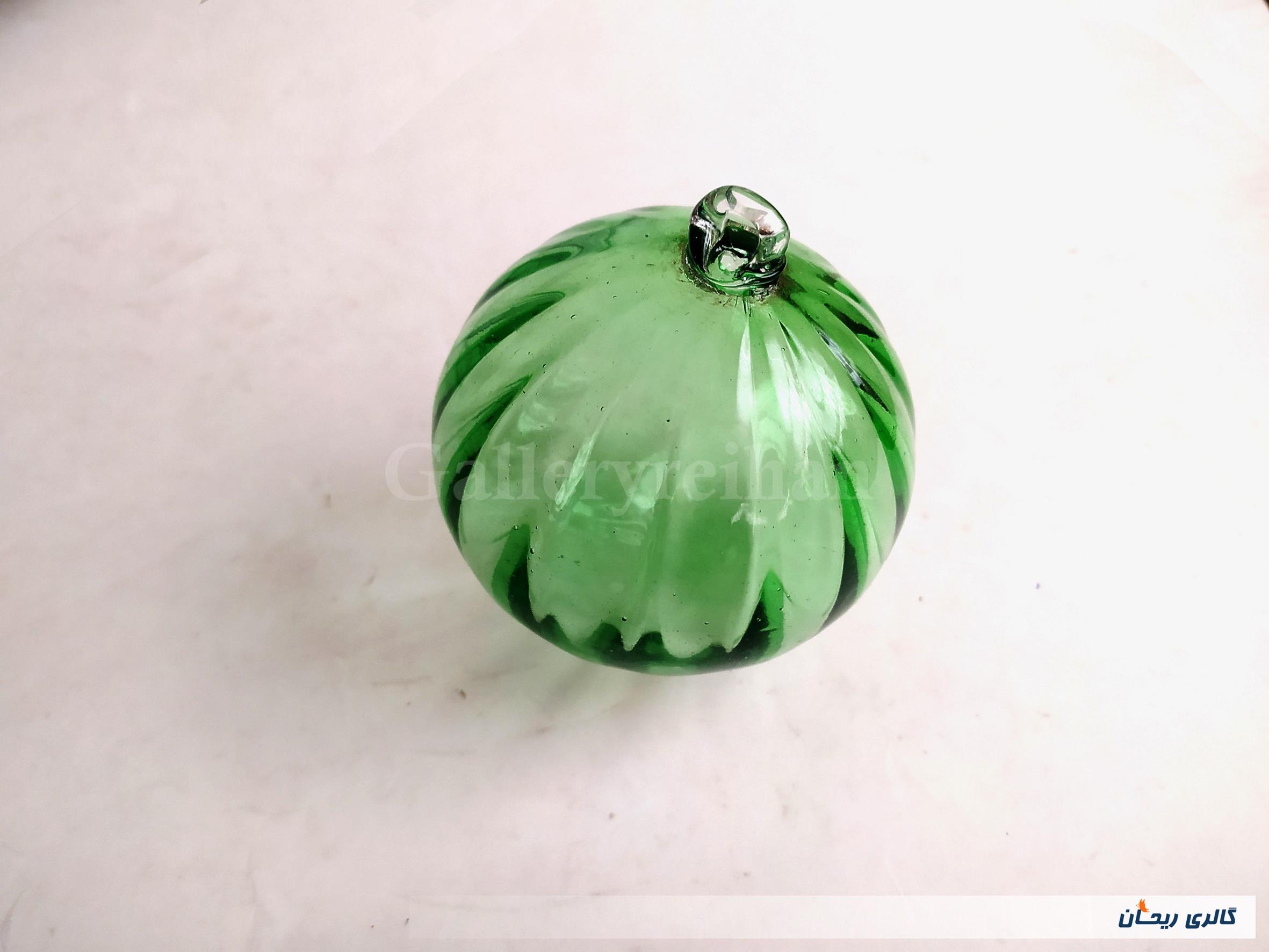گوی شیشه ای درخت کریسمس طرحدار سبز 