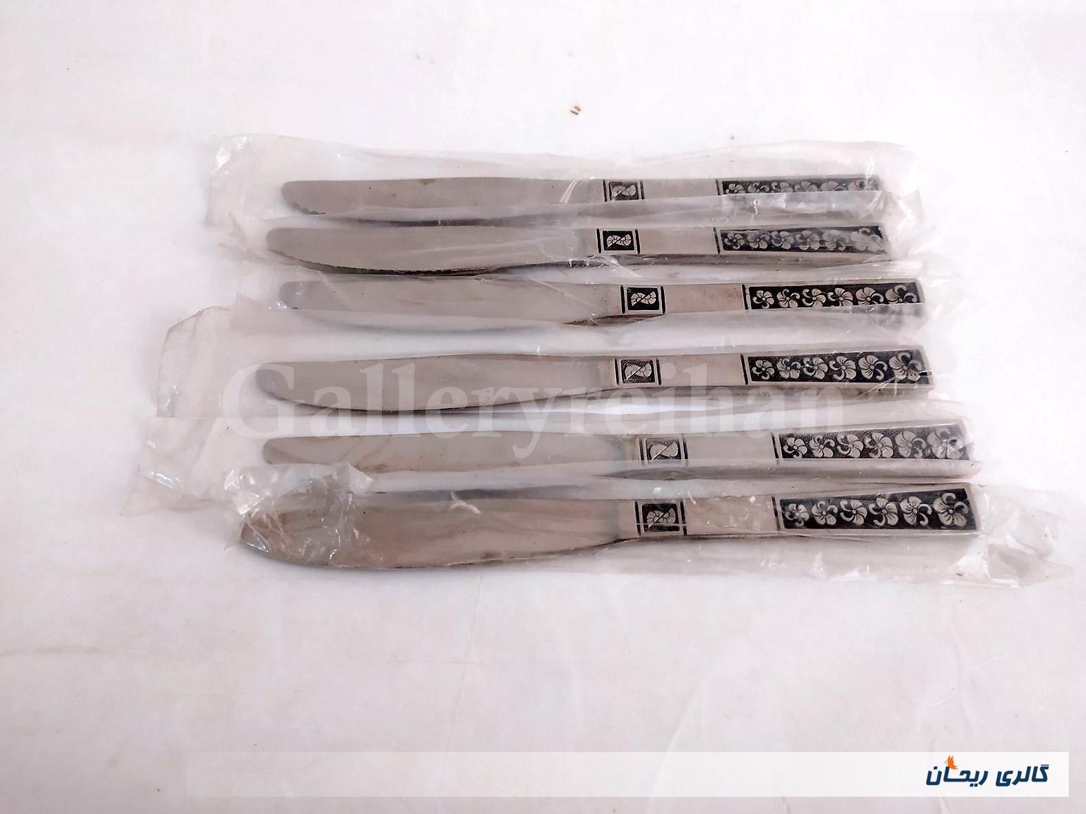 6 عدد چاقو قدیمی STAINLESS طرح گل 