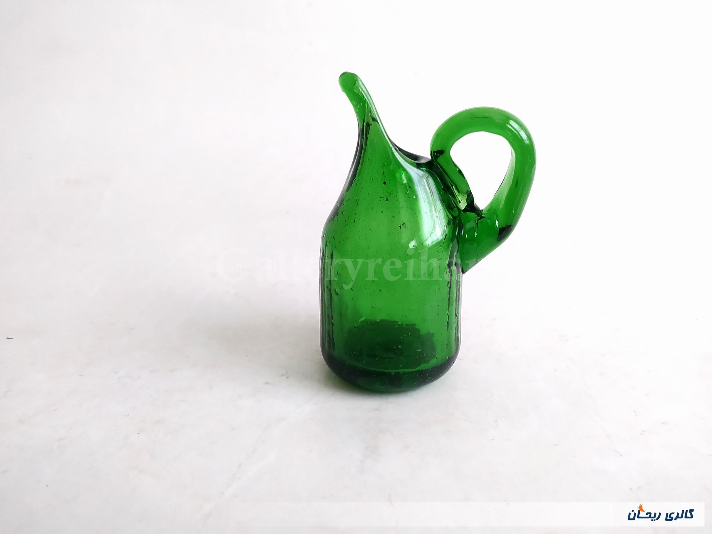 آبلیموخوری کاملا دستساز شیشه ای سبز رنگ