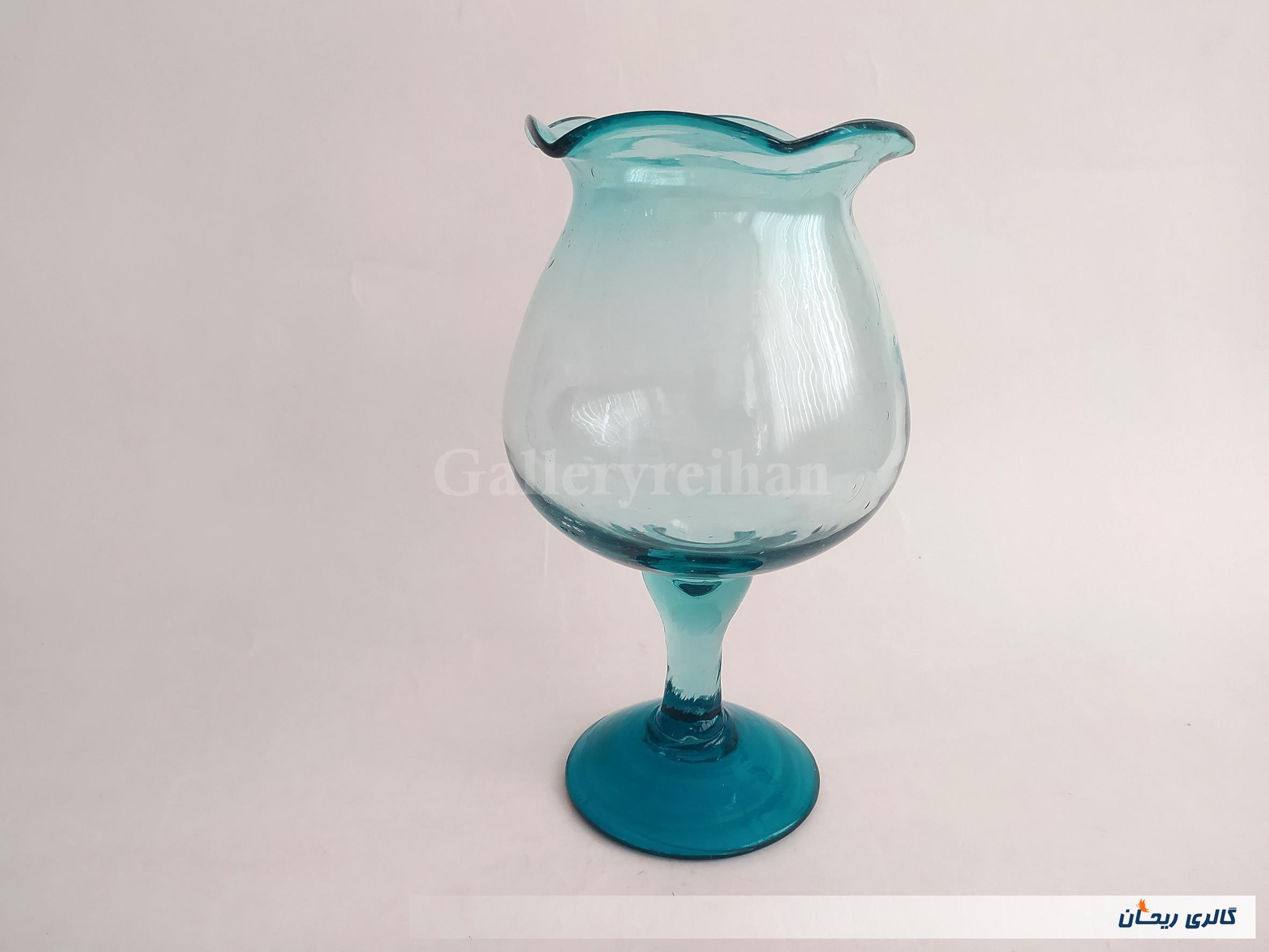 تنگ ماهی شیشه ای دست ساز قدیمی خوشرنگ 