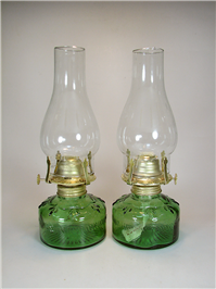 جفت چراغ نفتی سبز زیبا کاملا سالم