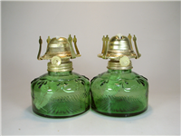 جفت چراغ نفتی سبز زیبا کاملا سالم