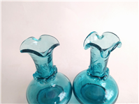  2 عدد گلدان فیروزه ای کاردست قدیمی 