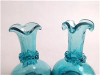  2 عدد گلدان فیروزه ای کاردست قدیمی 