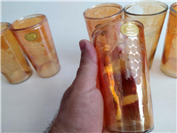  6عدد لیوان زنگاری قدیمی تراش انگوری ایرانی