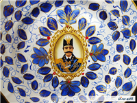  دیوارکوب شاه عباسی نقاشی قلم آبی کوره پخت