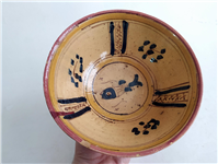  کاسه سفالی میبد کاردست نقاشی شده لعابدار