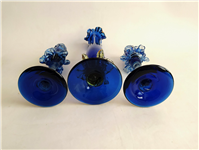 گلدان و شمعدان دست ساز شیشه ای قدیمی