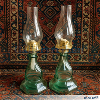 2عدد چراغ نفتی قدیمی پایه بلند سالم 